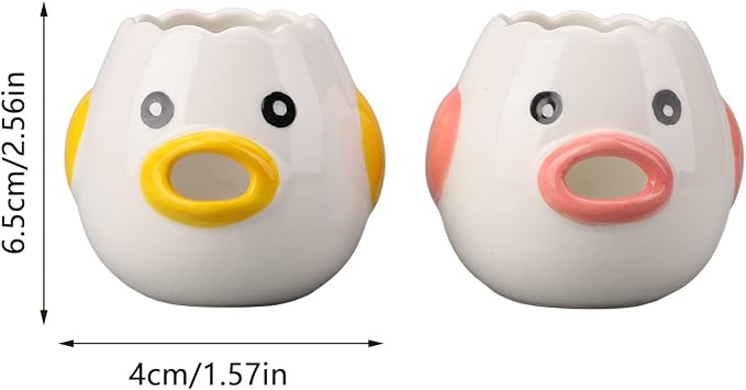 2Pcs Egg Separators, Ceramic Chicken Yolk Strainer Kitchen Cooking Accessories Suitable for Kitchen Egg Cooking