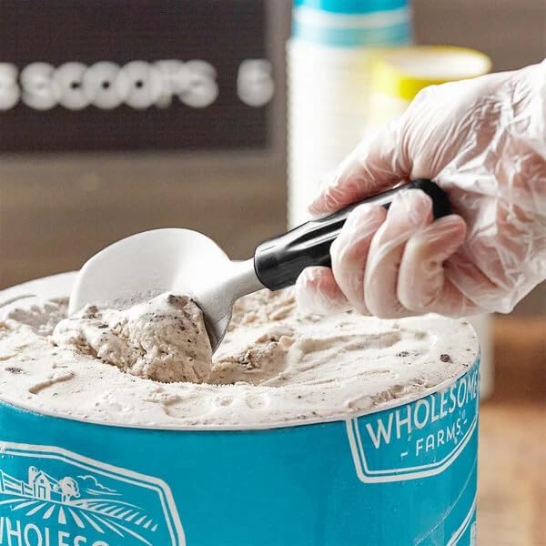 9" Stainless Steel Ice Cream Spade with Black Handle for Scrape and Scoop Gelato and Creamier Frozen Desserts