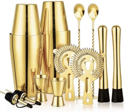 Mwellewm Cocktail Shaker Set, Boston Shakers, Bartending Drink Shaker Kit
