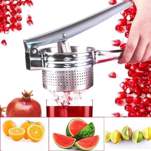 Stainless Steel Potato Ricer & Masher | Heavy-Duty Hand Press for Mashed Potatoes, Sweet Potatoes, Pumpkin & Baby Food | Ergonomic Kitchen Tool