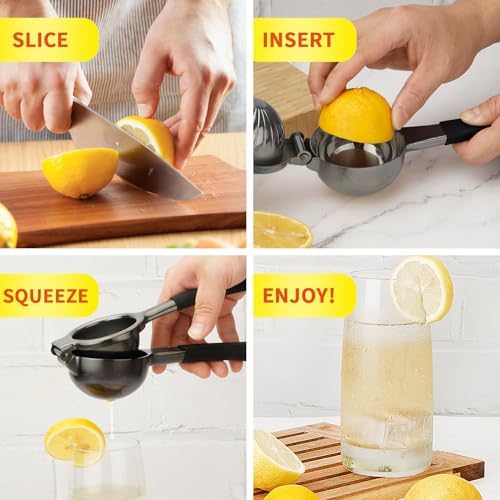 SHIKORI Lemon Squeezer,304 Stainless Steel Citrus Press Juicer
