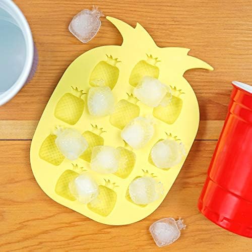 Pineapple Shaped Ice Cube Tray, Yellow - Fairly Odd Novelties - Funny Tropical Fruit Drink Ice Molds