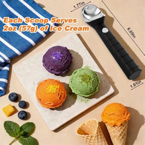 Heated Ice Cream Scoop, Fast Heating Electric Scooper, Rechargeable