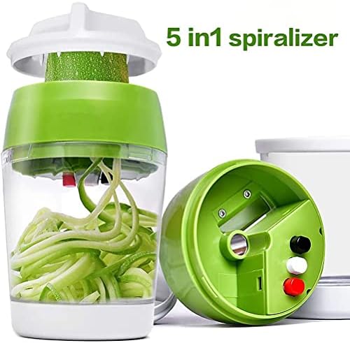 Handheld Spiralizer 3 in 1 Vegetable Slicer, Veggie Spiral Cutter Zucchini Noodle Spaghetti Maker Zoodle Maker Adjustable Spiral Slicer Onion Food Chopper for Low Carb Vegan Meals