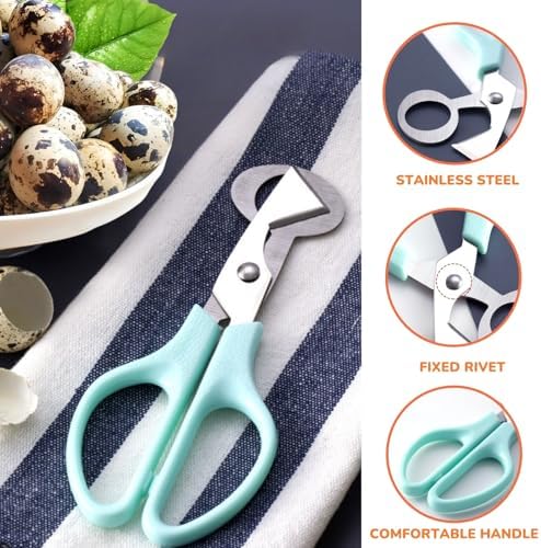 9 Pack Quail Egg Scissors - Stainless Steel Quail Scissors 9 Color for Quail Eggs