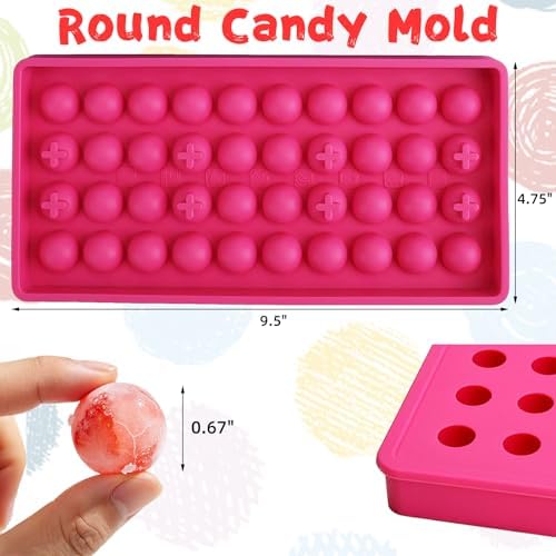 Yesland 3 Pack Mini Ice Ball Molds, 120-Cavity Mini Round Silicone Mold/Chocolate Drops Mold, Perefect for Candy, Pudding, Jelly, Milk, Juice, Cocktails & Whiskey Particles