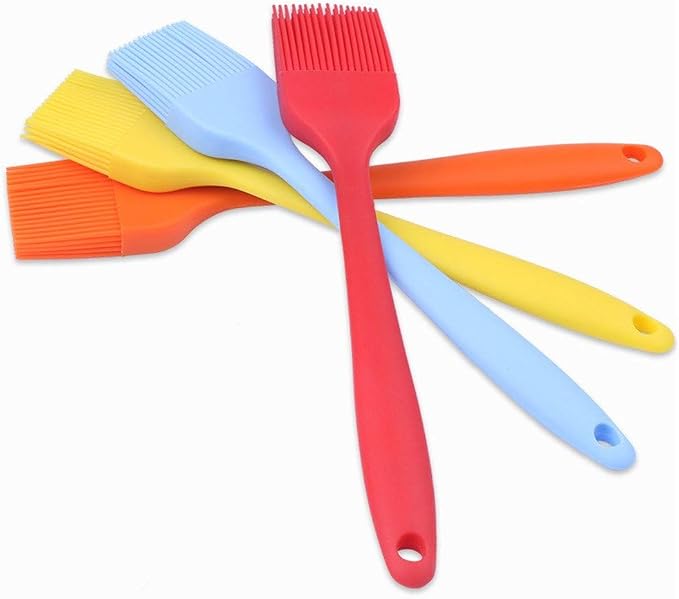 Ulalaza 6Pcs Silicone Basting Brushes Heat Resistant BPA Free Pastry Grill Barbecue Brush Set Kitchen Cooking Tools Dishwasher Safe