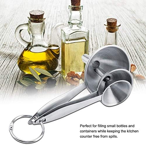 3Pcs/set Stainless Steel Funnels for Transferring Oil Wine Liquid Powder Practical Kitchen Tool, Stainless Steel Mini Funnel for Essential Oil Bottles