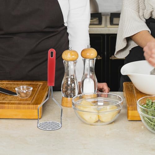 STOBAZA Stainless Steel Potato Press Manual Masher for Potatoes Sweet Potatoes Yams and Pumpkin Non-Slip Handle with Hanging Hole Kitchen Tool