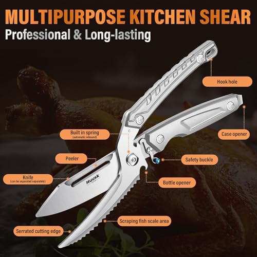 Huusk Heavy Duty Poultry Scissors - Kitchen Scissor for Food Sliver