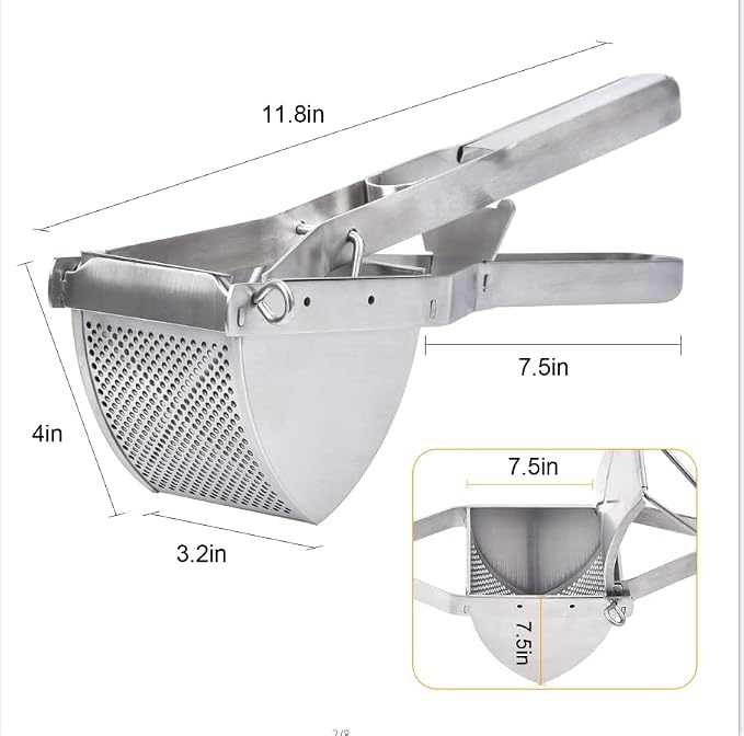 Potato Ricer, CUGLB Stainless Steel Professional Ricer for Mashed Vegetables and Kitchen Tool, Mash Potato Masher for Creamy Mashed Vegetables