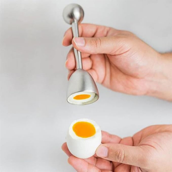Egg Cracker Topper, Stainless Steel Egg Opener for Soft Boiled Egg, Egg Separator Egg Shell Remover for Hard Raw Boiled Egg