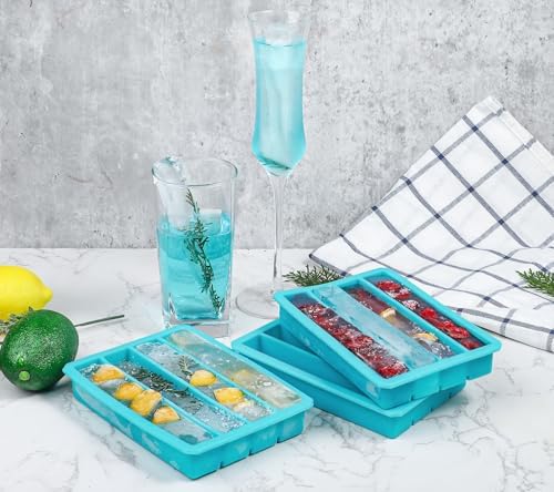Webake Silicone Ice Cube Trays for Water Bottles Ice Cube Mold 12 Cavity, Easy Release Long Ice Cube Sticks For Bottled Beverage, Soda, Sport Drinks, Burritos Egg, Pack of 3