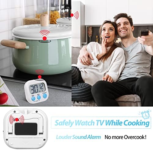 Weewooday 24 Pcs Digital Kitchen Timer Bulk, White
