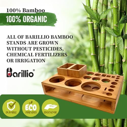 Barillio Bamboo Stand for Bartender Kit Storage (Bar Tools are Not Included) | Cocktail Shaker Set Wood Holder | Perfect Match with Barillio Complete Bar Tool Set