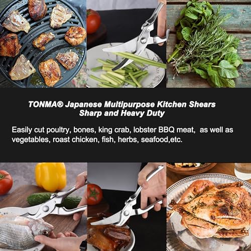 TONMA Poultry Shears, Made in Japan, 10" Japanese Kitchen Shears Heavy Duty