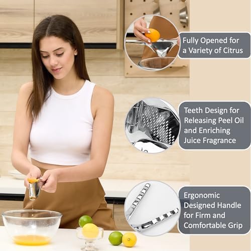 Lemon Squeezer, Lime Squeezer, Max Extraction Compact Hand Juicer for Citrus Lemon Lime Orange, Zinc Alloy Juicer