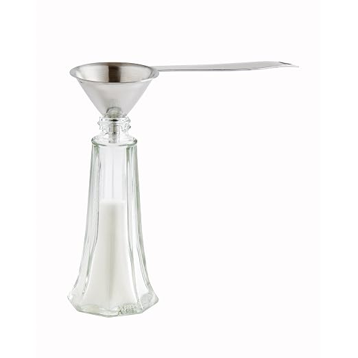 HIC Kitchen Condiment Funnels with Handles, Stainless Steel, Set of 3, 0.5-Ounces, 0.75-Ounces, and 2-Ounce Capacities