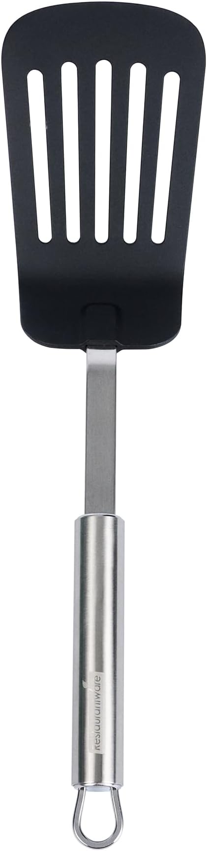 Restaurantware Nylon Slotted Turner - 6 Pack - German Standard Large Kitchen Spatula with Stainless Steel Handle, Non-Stick Safe, Dishwasher Safe - Heat-Resistant Slotted Spatula for Eggs, Fish