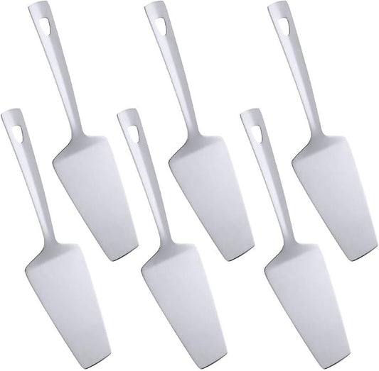 6 Pcs Silver Cake Server, Stainless Steel Titanium Plated Pizza Spatula Professional Shovel Server For Cake/Pie/Pizza, Dishwasher Safe(10.3 inches/26.2cm)