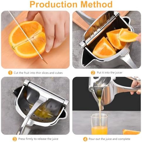 Manual Lemon Squeezer, Lemon Squeezer Juicer, Citrus Juicer Handheld, Lemon Juicer, Stainless Steel Juicer,Citrus Press Manual Juicer Fruit juicer Juice squeezer Orange Juice Hand Press (L-7.8in)