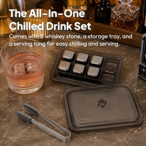 Whiskey Cubes, Stainless Steel Chilling Rocks, Set of 8