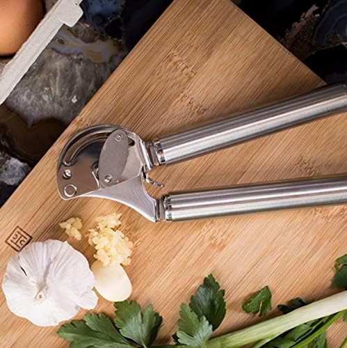 HUTCH Moda Award Winning Auto Scraping Garlic Press - 18/10 Stainless Steel - Unpeeled Garlic Mincer to Mince, Press, and Crush Garlic Effortlessly - Keeping Your Fingers Clean! - Dishwasher Safe