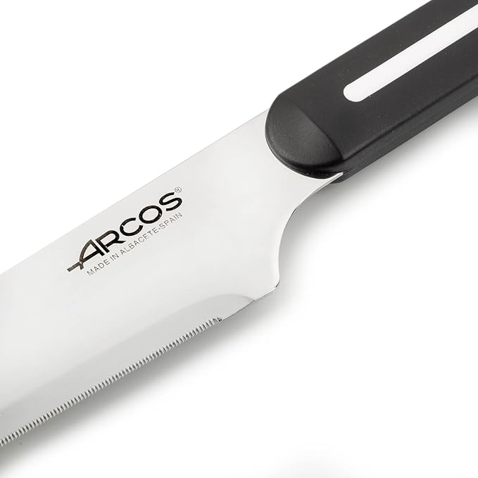 Arcos Chef Knife 6 Inch Stainless Steel. Table Knife for Peeling Fruits and Vegetables. Ergonomic Polypropylene Handle. Suitable for all types of food. Series B-Line. Color Black and White.
