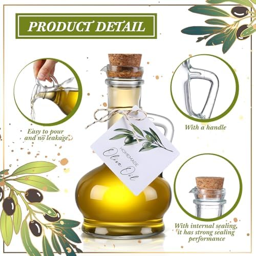 Vesici 20 Set 8.5 oz Mini Olive Oil Glass Bottle with Stopper, Party Favors