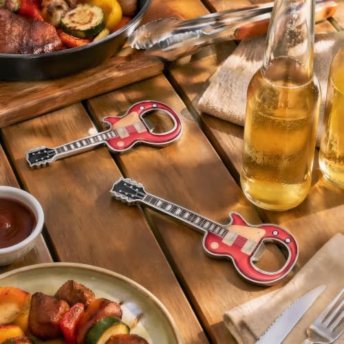 Guitar Shaped Bottle Opener, 2 Pack Metal Beer Opener Gift for Music Lovers
