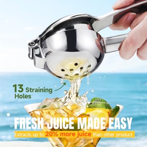 Sopito Heavy Duty Stainless Steel Lemon Squeezer, Easy Squeeze Hand Juicer