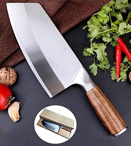 8 inch Chinese Cleaver Knife - High Carbon Stainless Steel with Comfortable Pakkawood Handle - Gift Box Included
