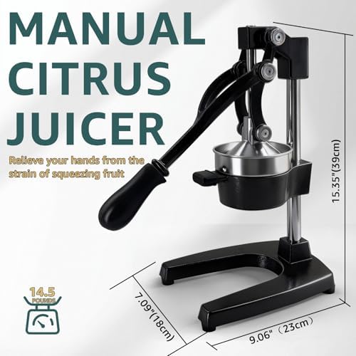 Manual Citrus Juicer, Cast Iron Lemon Squeezer for Orange Lime