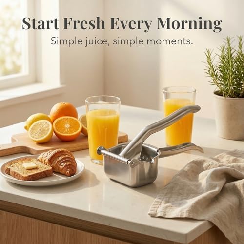 Hand Juicer Squeezer, Heavy Duty Stainless Steel Manual Citrus Juicer Press, for Lime Orange Grapefruit Tangerine, Easy Clean & Dishwasher Safe
