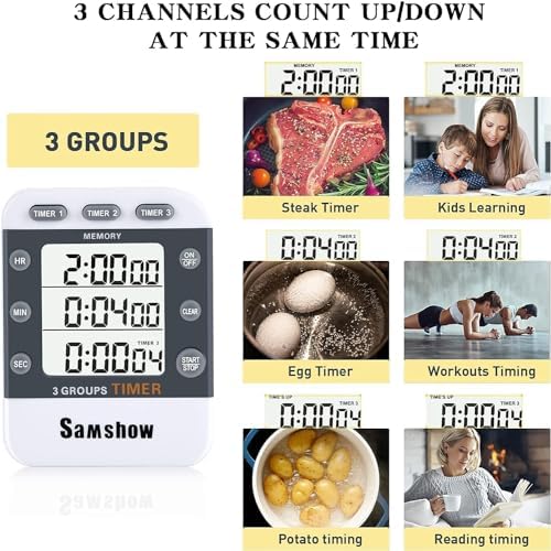 Digital Kitchen Timers for Cooking, 2 Pack