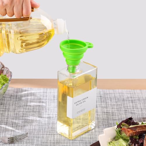 Olive Oil Dispenser Bottle for Kitchen, 3 Pack Glass Oil and Vinegar Dispenser Set, Elegant Design, Durable, Leak-Proof, Easy-Pour Spouts, Perfect for Kitchen, Dining Table, 17oz Golden