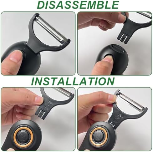 Electric Potato Peeler, Handheld Electric Vegetables and Fruit Peeler 3-in-1 Pro Set, USB Rechargeable Kitchen Gadgets for Apples, Potato, Carrots, Cucumber (Black)