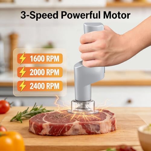 YOTAN Electric Meat Tenderizer for Steak, 3 Speed Powerful Motor