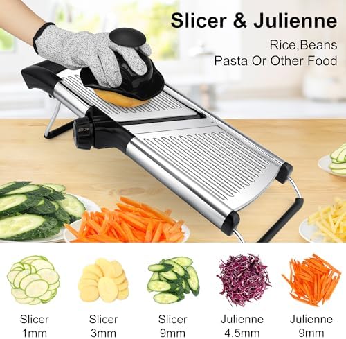 -BINGBING- Mandoline Slicer for Kitchen, Adjustable Mandoline Food Slicer