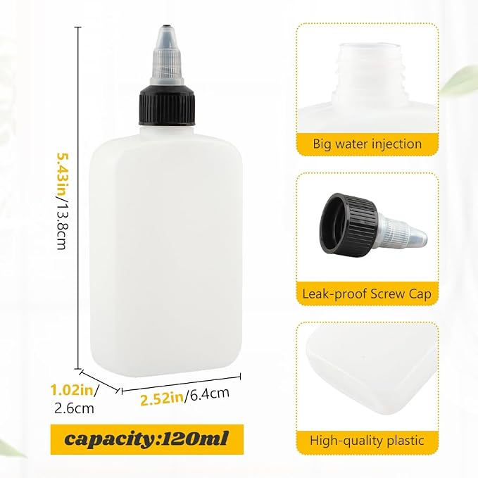 Small Oil Dispenser 2Pcs – 4oz Twist-Top Squeeze Bottles for Condiments, Camping