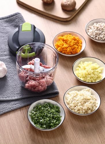 Manual Food Chopper Vegetable Processor - 900ml, Kitchen Cooking Tool