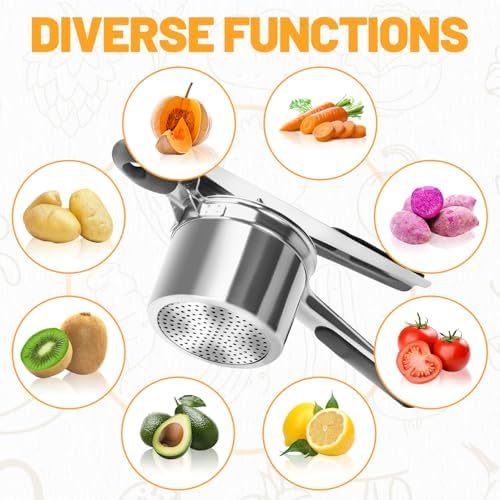 Potato Ricer 3 Interchangeable Discs,Potato Masher and Ricer