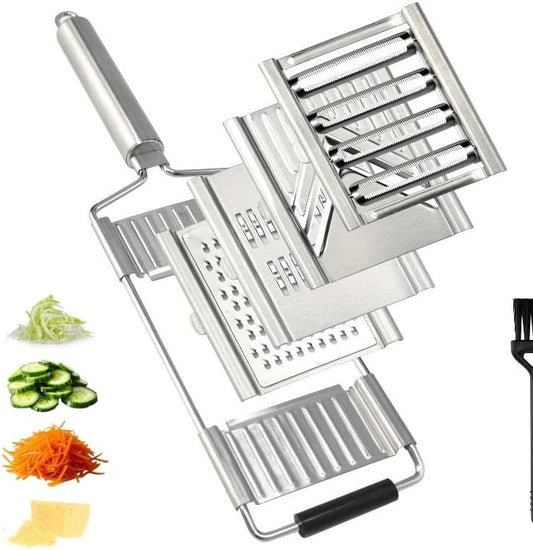 4-in-1 Mandoline Slicer, Stainless Steel Vegetable Cutter for Kitchen