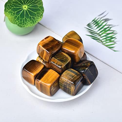 Whiskey Stones Chilling Crystal Ice Cubes for Drinks Tiger Eyes Whiskey Rocks 0.7-0.8" Wine Cubes Gifts for Women Set of 6
