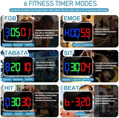 Kitchen Digital RGB Timer, Count Down Up, Rechargeable, Vibration Mode Adjustable Volume and Brightness LED Display, Time Management Cook