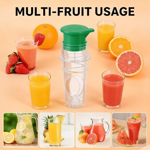 Screw-Top Lemon Squeezer, Manual Juicer with Filter Lime Juicer BPA-Free Extractor Citrus Press with Lid Squeeze Lime for Cocktails Drinks (Yellow)