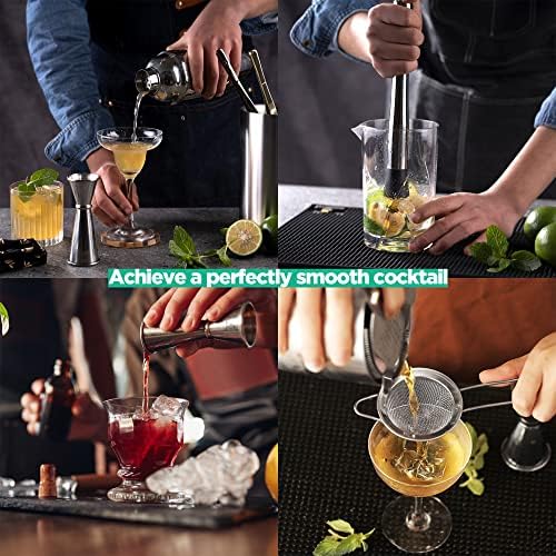 Homestia Stainless Steel Bartending Kit – Cocktail Shaker Bar Tool Set