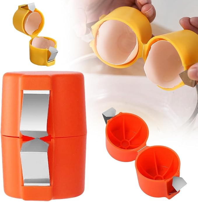 Egg Shell Opener, 2026 Premium Egg Shell Cutter Eggs Shell Separator for for Home Kitchen Gadgets, Multifunctional Egg Cutter Egg Cracker Separator Raw Eggs (Red)