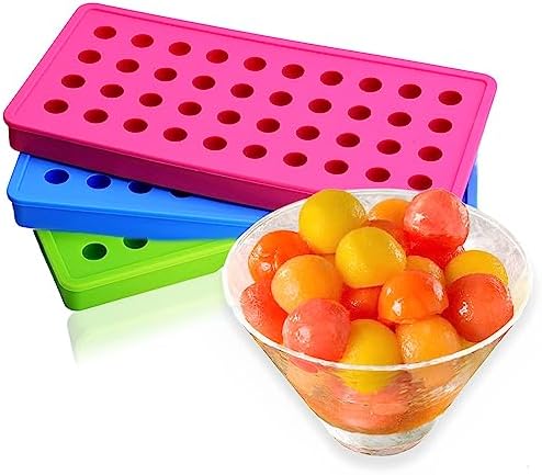 Yesland 3 Pack Mini Ice Ball Molds, 120-Cavity Mini Round Silicone Mold/Chocolate Drops Mold, Perefect for Candy, Pudding, Jelly, Milk, Juice, Cocktails & Whiskey Particles