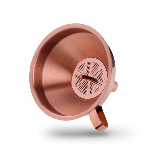 Buyer Star 2PCS Funnel with Detachable Filter,18/8（304） Stainless Steel, Food Grade Metal Kitchen Funnels (Rose Gold)
